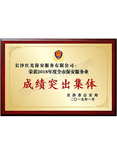 2018年度全市保安服務(wù)業(yè)成績突出集體